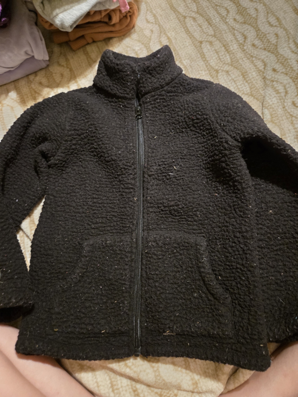 The Children's Place Black Sherpa Zip-Up Jacket (Everything Sticks To It)